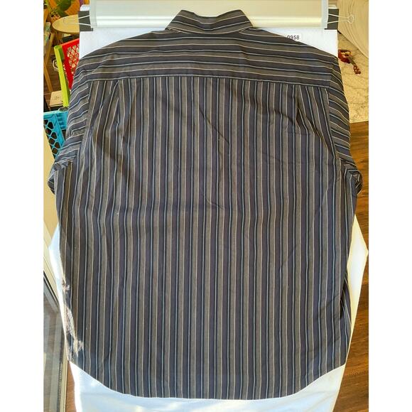 Robert Talbott Men’s Long Sleeve Dress Button Down Shirt Size 2XL, Gray Stripes - Picture 9 of 9